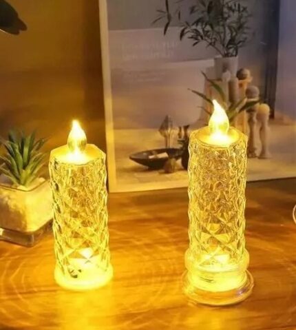 Crystal LED Pillar Candle Flameless